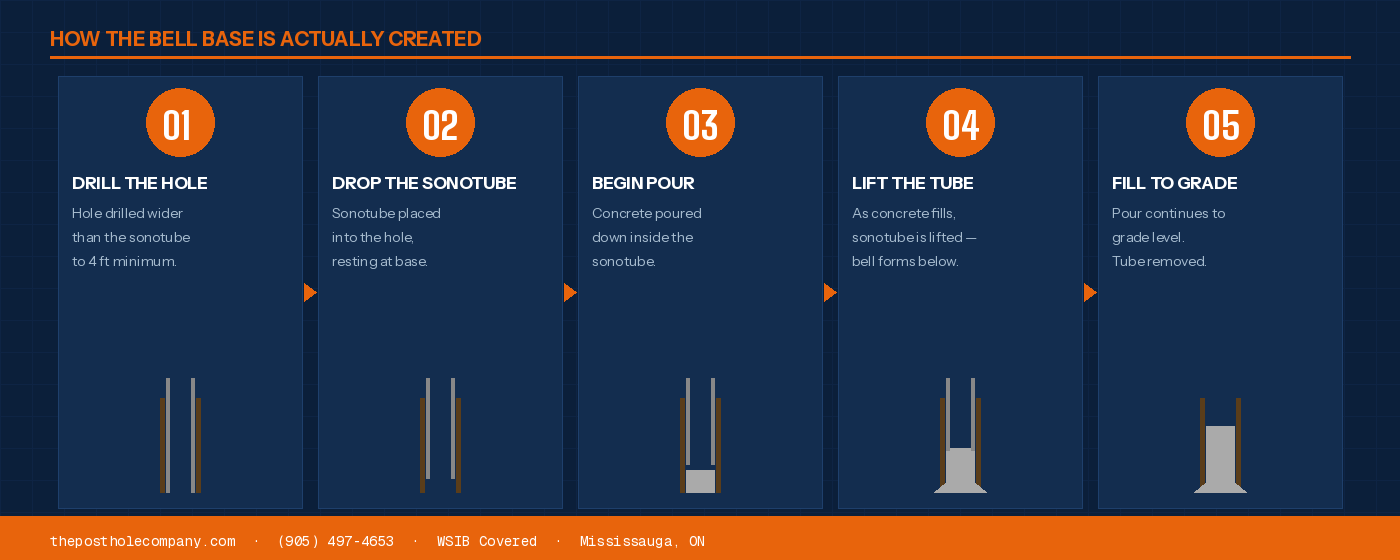 How to make a bell bottom footing